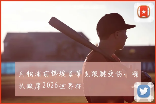 利物浦前锋埃基蒂克跟腱受伤，确认缺席2026世界杯